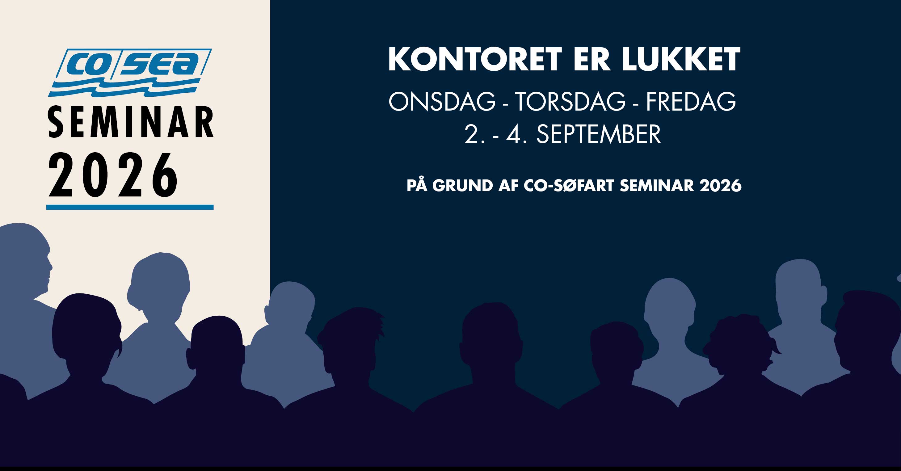 COSea seminar 2026 kontoret lukket